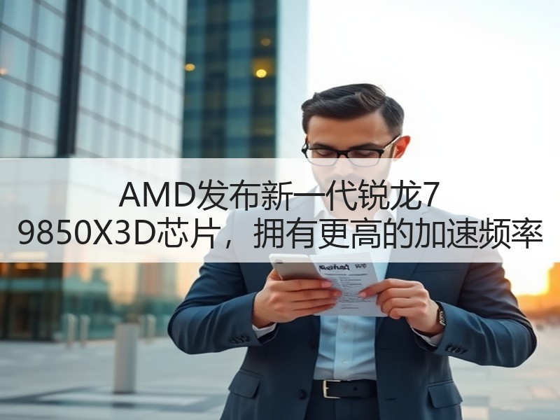 AMD发布新一代锐龙7 9850X3D芯片，拥有更高的加速频率